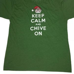 KCCO Keep Calm Chive On Santa Hat Shirt 3XL NEW